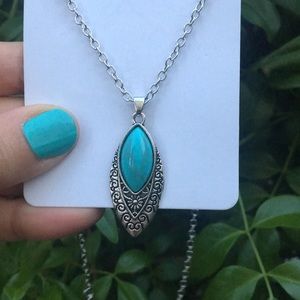 Turquoise BoHo drop necklace